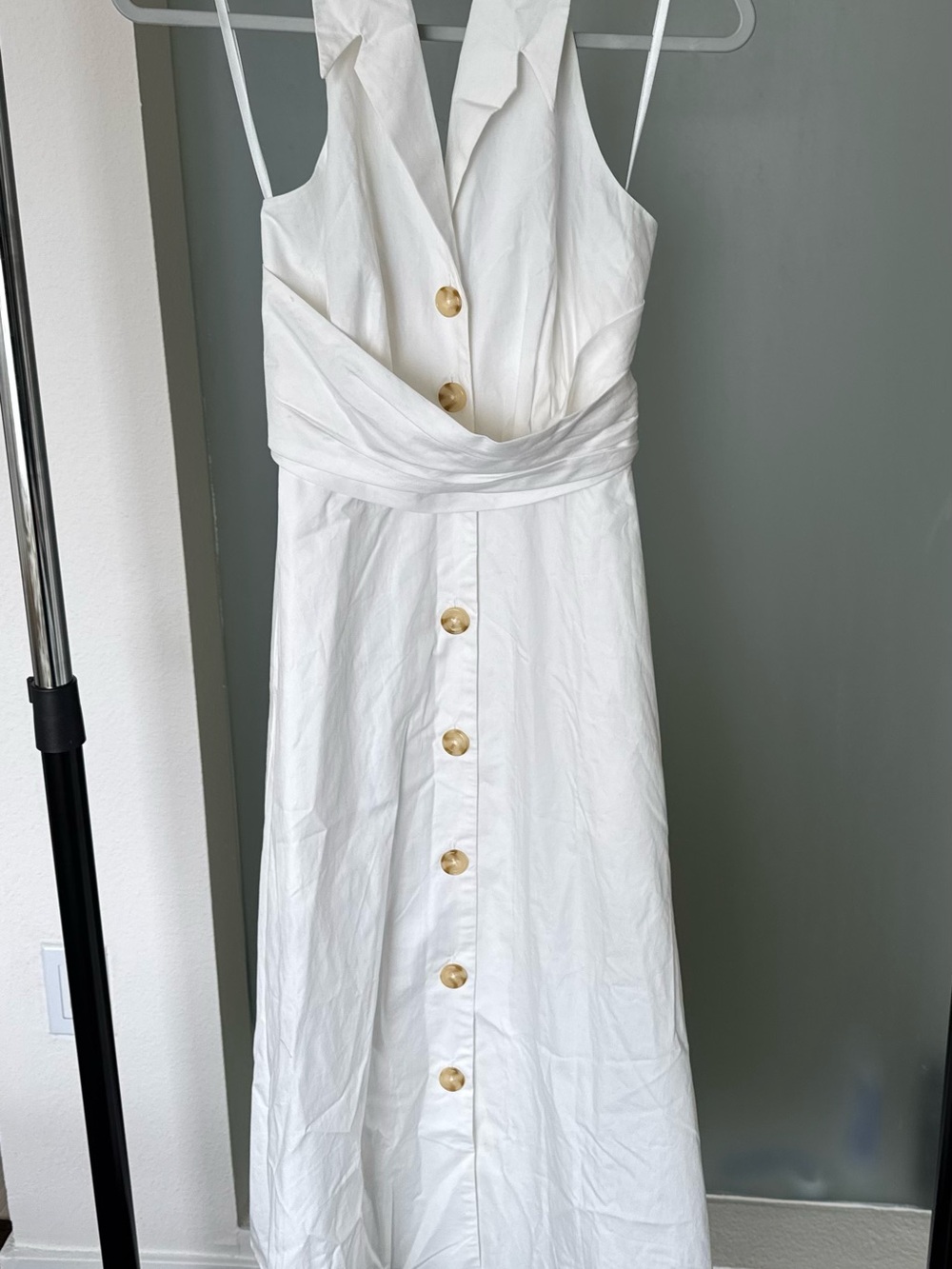 NWT Hutch Alessia White Cotton Halter Midi Dress S - Picture 7 of 14
